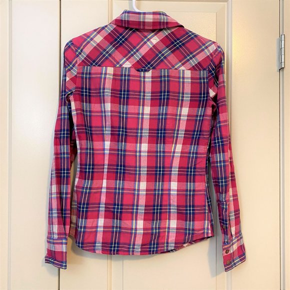 LIKE NEW Aeropostale pink check button down shirt - Picture 2 of 4